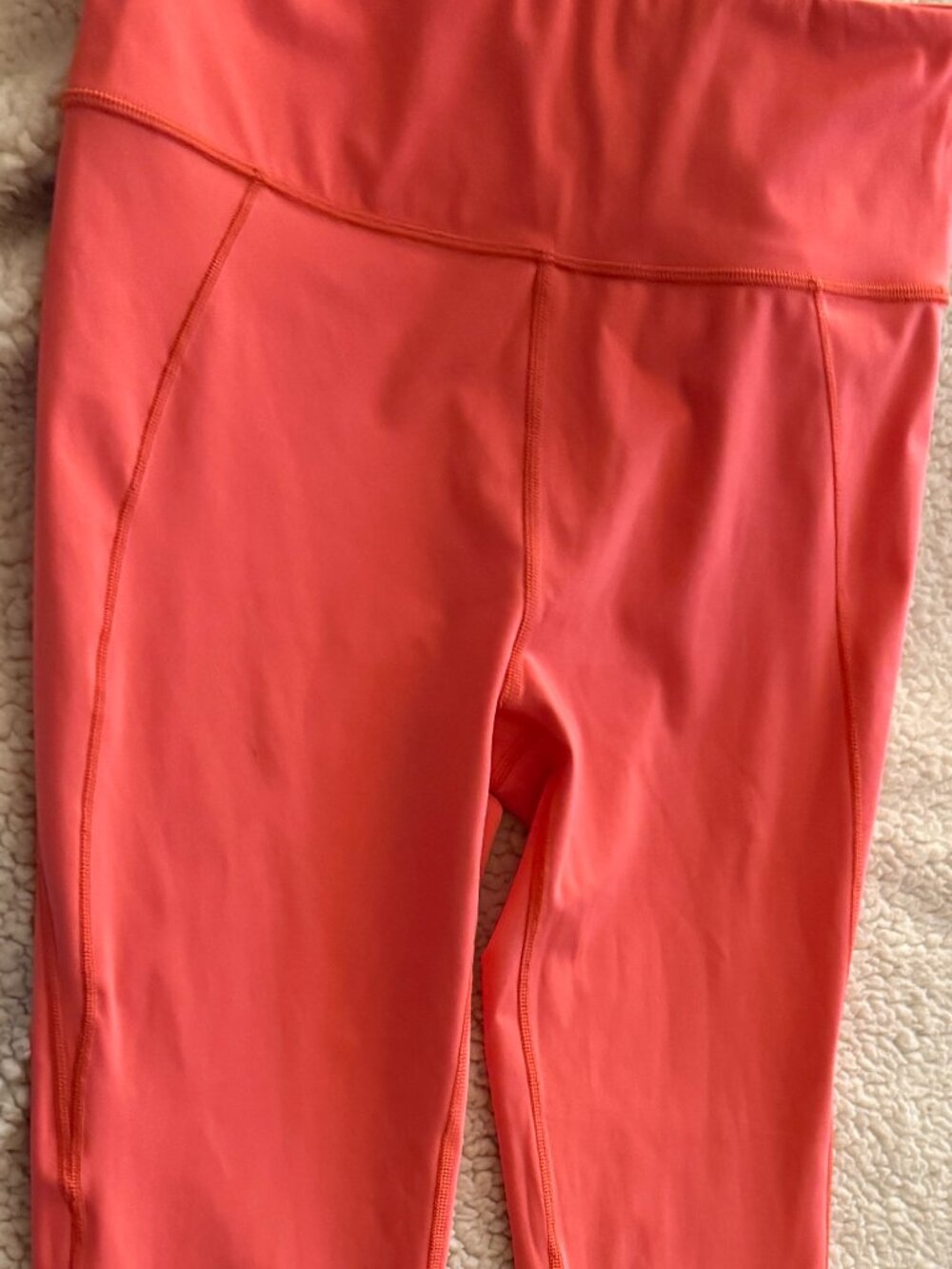 Savage X Fenty Sport Lineup High-Waist Leggings — Coral/Salmon — Size L (US 12-1